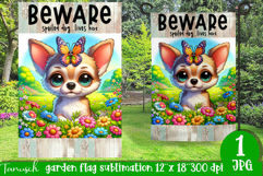Beware dog Garden Flag Sublimation Product Image 1