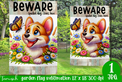 Beware dog Garden Flag Sublimation Product Image 1