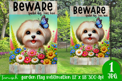 Beware dog Garden Flag Sublimation Product Image 1