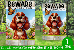 Beware dog Garden Flag Sublimation Product Image 1