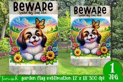 Pekinese Beware spoiled dog Garden Flag Sublimation Product Image 1