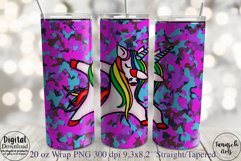 Camouflage dabbing unicorn 20oz Tumbler Sublimation Product Image 4