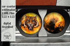 Tiger in fire &amp; glitter 20oz tumbler Sublimation full wrap Product Image 2