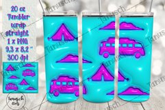 3d puff camping sublimation tumbler, 3d inflate SEEMLESS Product Image 2