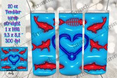 3d puff fishing sublimation tumbler, 3d inflate wrap Product Image 2