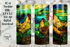 stained glass chicken sublimation 20oz tumbler farm design Product Image 2