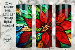 stained glass christmas poinsettia sublimation 20oz tumbler Product Image 2