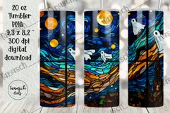 stained glass halloween sublimation 20oz tumbler design Product Image 2