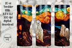 stained glass halloween sublimation 20oz tumbler design Product Image 2