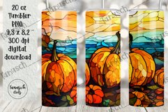 stained glass pumpkin sublimation 20oz tumbler FALL Product Image 2