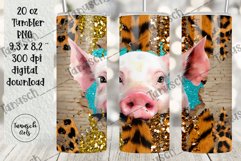 20oz Tumbler peeking pig through wall hole Sublimation Product Image 2