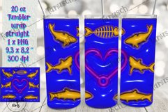 3d puff fishing sublimation tumbler, 3d inflate wrap Product Image 2