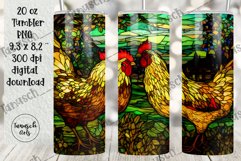 stained glass chicken sublimation 20oz tumbler farm design Product Image 2