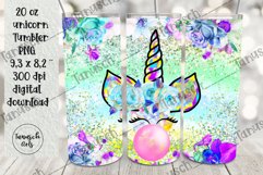 Glitter unicorn bubble gum 20oz Tumbler Sublimation Product Image 2