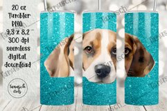 20oz glitter BEAGLE tumbler peeking dog Sublimation PNG Product Image 2