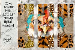 20 oz Tumbler peeking Chicken through wall hole Sublimation Product Image 2