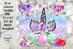 Glitter unicorn bubble gum 20oz Tumbler Sublimation Product Image 2