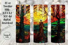 stained glass halloween sublimation 20oz tumbler design Product Image 3