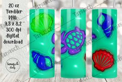 3d puff mermaid friends sublimation tumbler, 3d inflate wrap Product Image 3