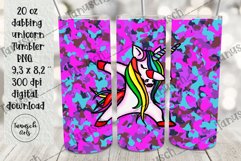 Camouflage dabbing unicorn 20oz Tumbler Sublimation Product Image 1