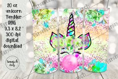 Glitter unicorn bubble gum 20oz Tumbler Sublimation Product Image 2
