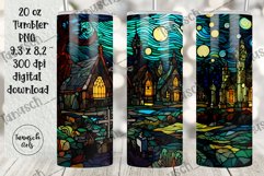 stained glass halloween sublimation 20oz tumbler design Product Image 2