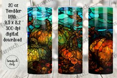 stained glass pumpkin sublimation 20oz tumbler FALL Product Image 2