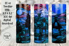 stained glass halloween sublimation 20oz tumbler design Product Image 3