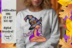 halloween sexy witch girl gnome Sublimation PNG Product Image 2