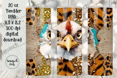 20 oz Tumbler peeking Chicken through wall hole Sublimation Product Image 2