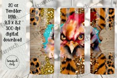 20 oz Tumbler peeking Chicken through wall hole Sublimation Product Image 2