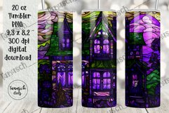 stained glass halloween sublimation 20oz tumbler design Product Image 3