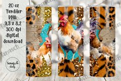 20 oz Tumbler peeking Chicken through wall hole Sublimation Product Image 3