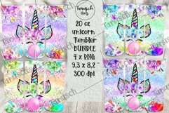 Glitter unicorn bubble gum 20oz Tumbler Sublimation BUNDLE Product Image 2