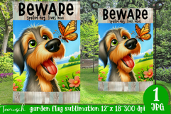Beware dog Garden Flag Sublimation Product Image 1