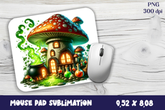 Halloween mushroom house | mushroom house mouse pad Product Image 1