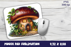 Summer mushroom house | mushroom house mouse pad Product Image 1