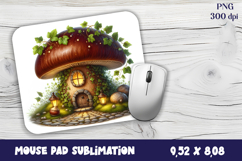 Summer mushroom house | mushroom house mouse pad Product Image 1