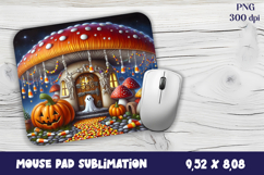 Halloween mushroom house | mushroom house mouse pad Product Image 1