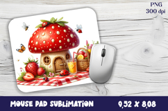 Summer mushroom house | mushroom house mouse pad Product Image 1
