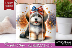 Havanese Dog Tumbler Wrap Patriotic Dog Tumbler PNG Product Image 1