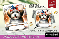 Havanese Dog Money Card PNG 4th of July Money Card Holder Product Image 1