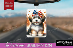 Havanese Dog Air Freshener PNG Patriotic Dog PNG Sublimation Product Image 1