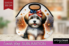 Havanese Dog Lunch Bag Patriotic Dog Lunch Bug PNG Product Image 1