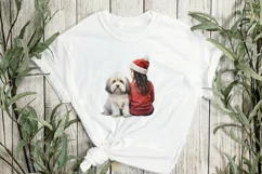 Christmas Dog And Little Girl Clipart Product Image 2