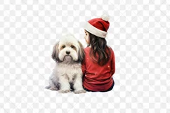 Christmas Dog And Little Girl Clipart Product Image 3