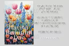 Tulips Garden Flag, Have a Beautiful Day Floral Garden Flag Product Image 2