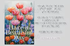 Tulips Garden Flag, Have a Beautiful Day Floral Garden Flag Product Image 2