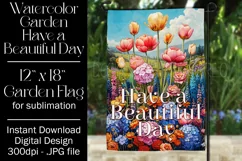 Tulips Garden Flag, Have a Beautiful Day Floral Garden Flag Product Image 1
