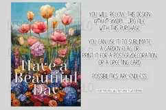 Tulips Garden Flag, Have a Beautiful Day Floral Garden Flag Product Image 2